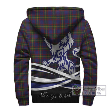 Durie Tartan Sherpa Hoodie with Alba Gu Brath Regal Lion Emblem - Tartan Vibes Clothing