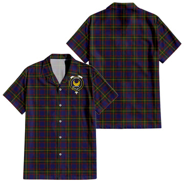 Durie Tartan Short Sleeve Button Down Shirt with Family Crest