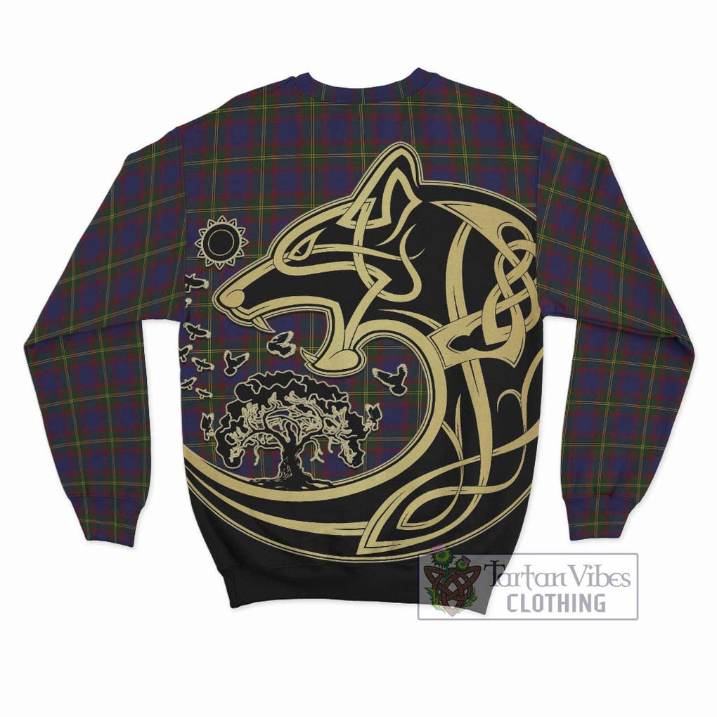 Durie Tartan Sweatshirt with Family Crest Celtic Wolf Style - Tartan Vibes Clothing