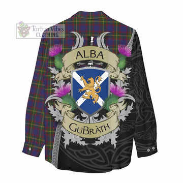 Durie Tartan Family Crest Women's Casual Shirt Lion Rampant Royal Thistle Shield Celtic Inspired - Tartan Vibes Clothing