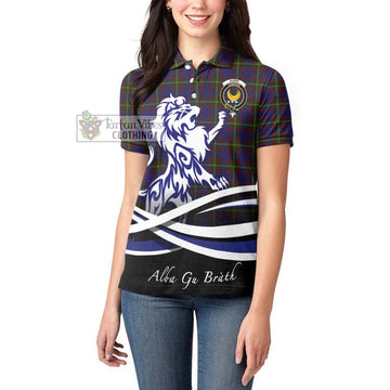 Durie Tartan Women's Polo Shirt with Alba Gu Brath Regal Lion Emblem