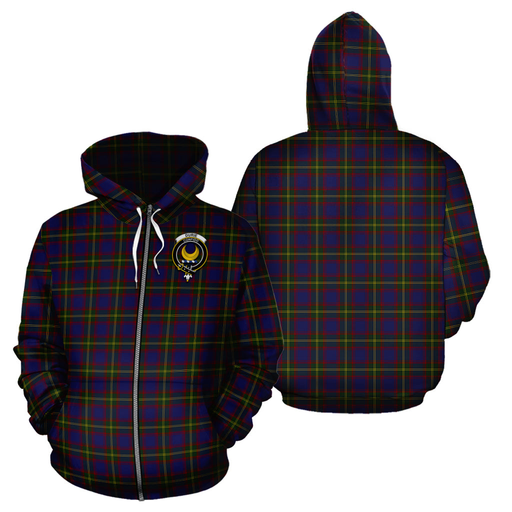 Durie Tartan Hoodie with Family Crest - Tartan Vibes Clothing