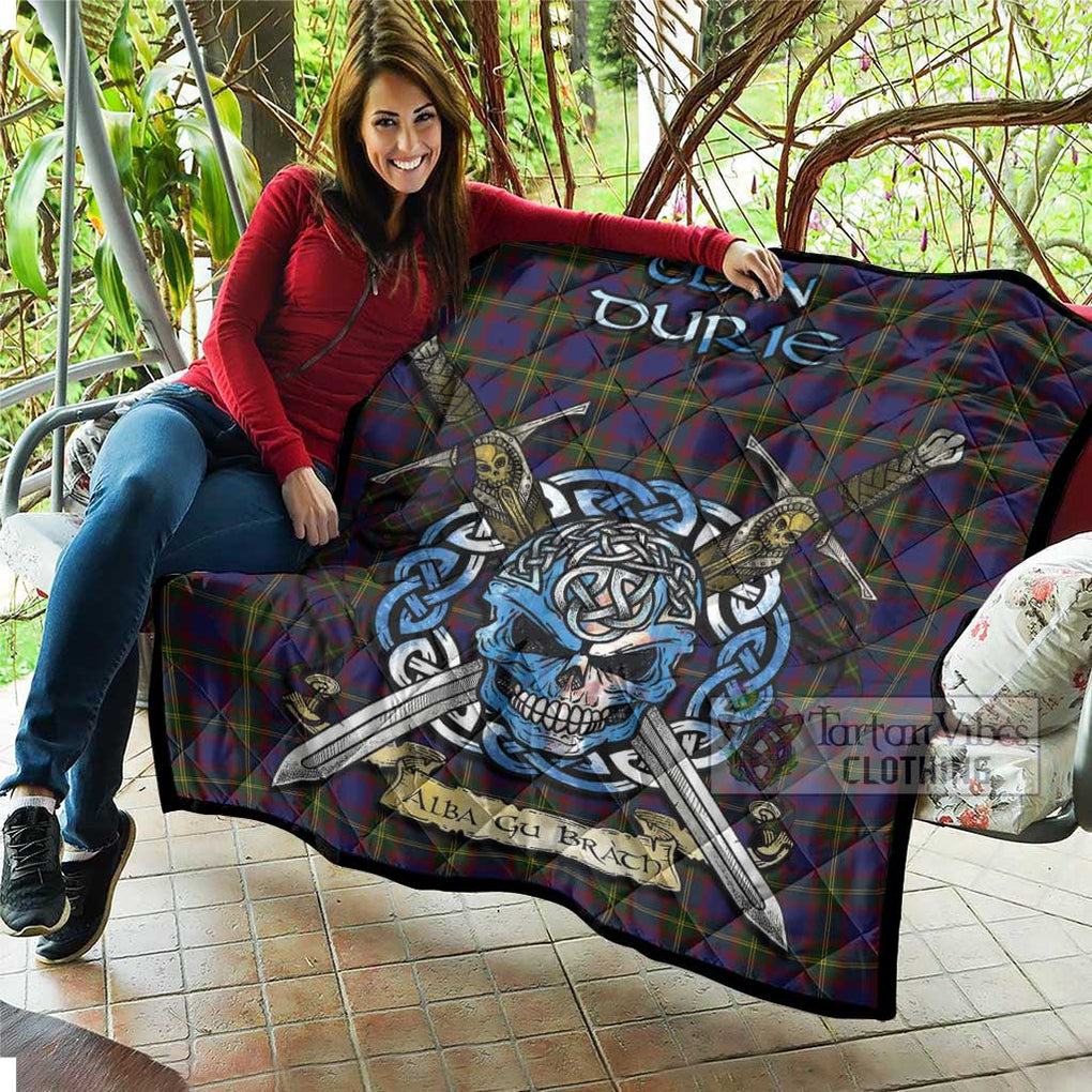 Durie Tartan Quilt with Celtic Skull Alba Gu Brath Style - Tartan Vibes Clothing