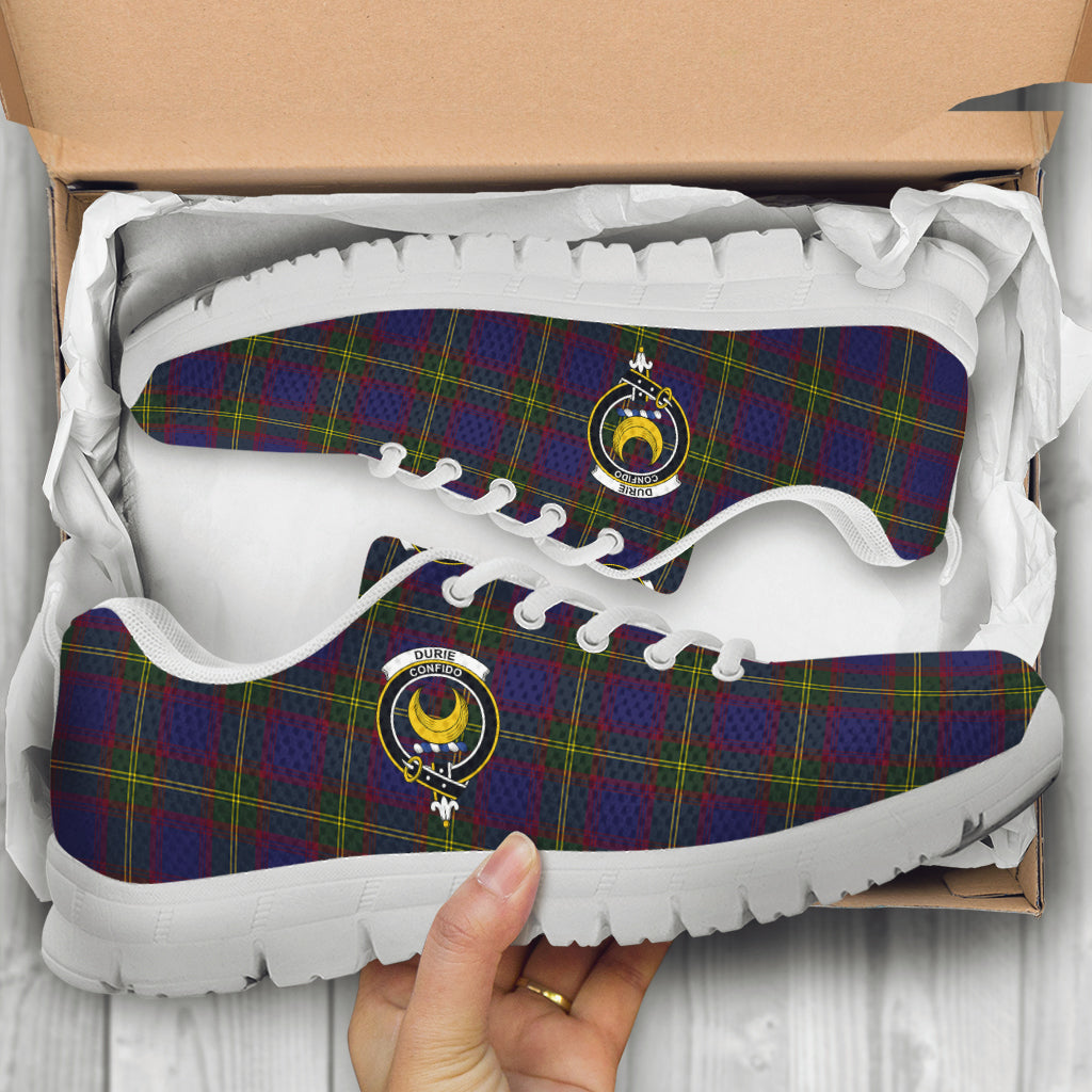 Durie Tartan Sneakers with Family Crest - Tartan Vibes Clothing