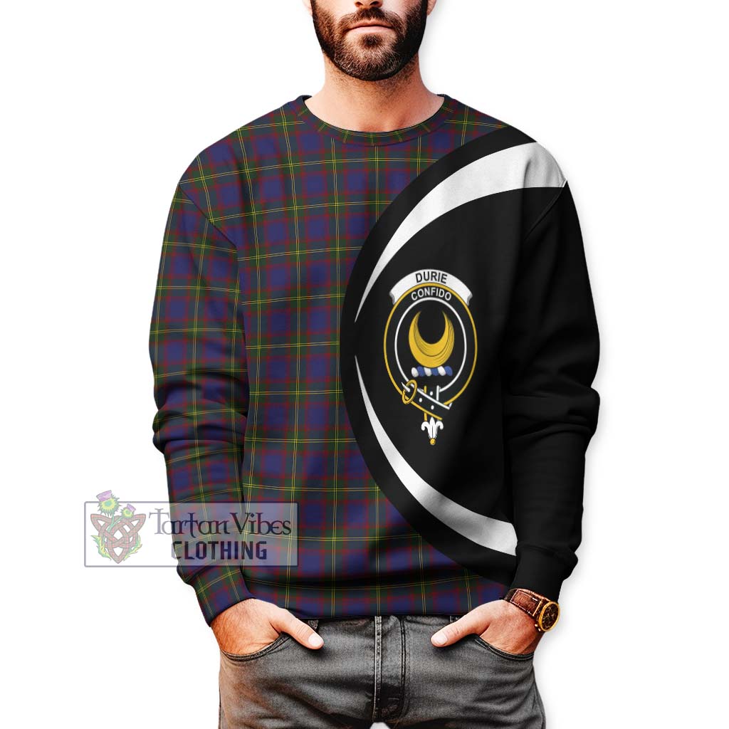 Durie Tartan Sweatshirt with Family Crest Circle Style - Tartan Vibes Clothing