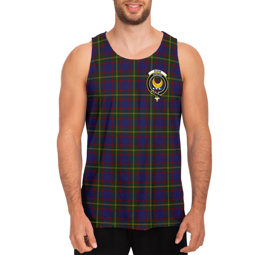 Durie Tartan Mens Tank Top with Family Crest - Tartan Vibes Clothing