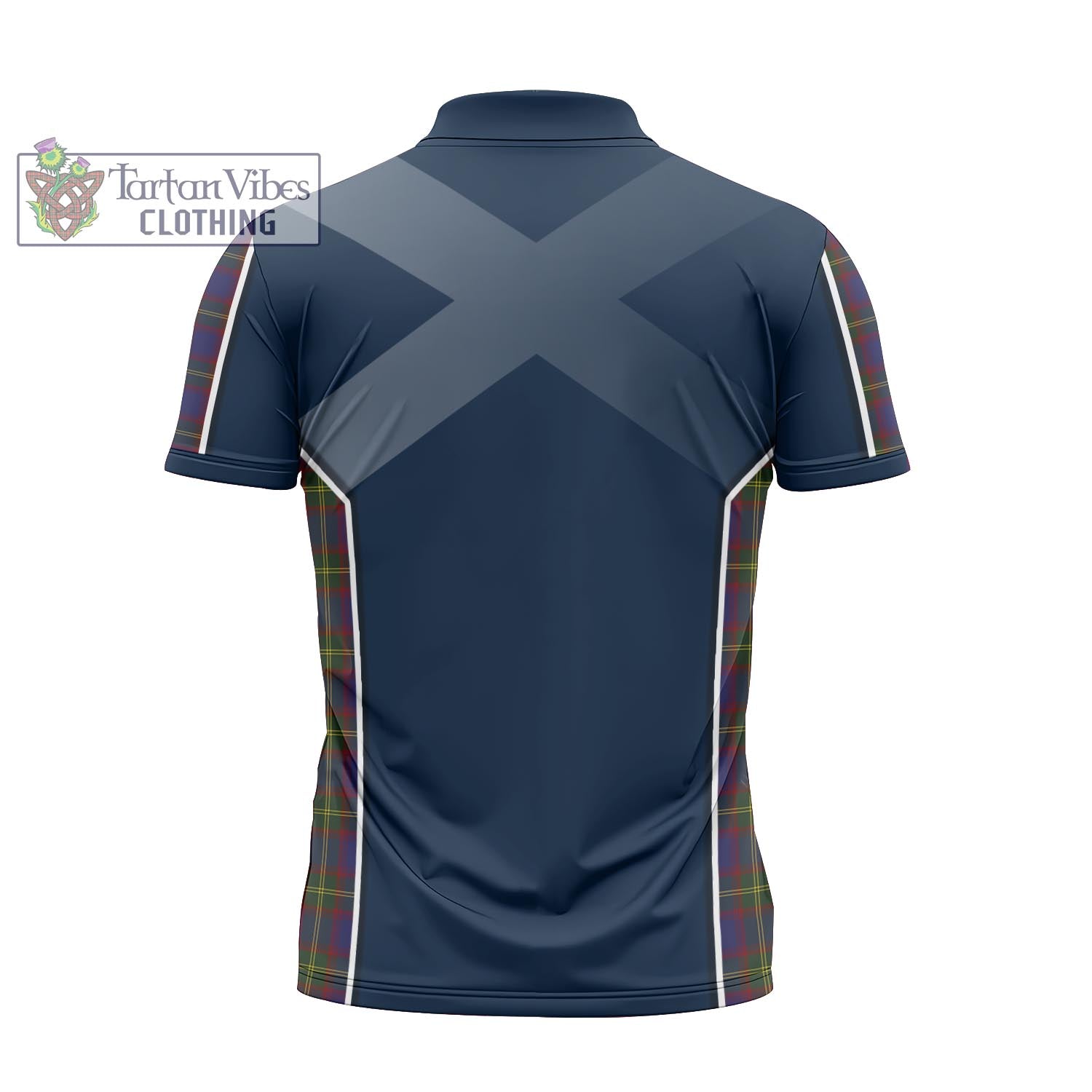 Tartan Vibes Clothing Durie Tartan Zipper Polo Shirt with Family Crest and Scottish Thistle Vibes Sport Style