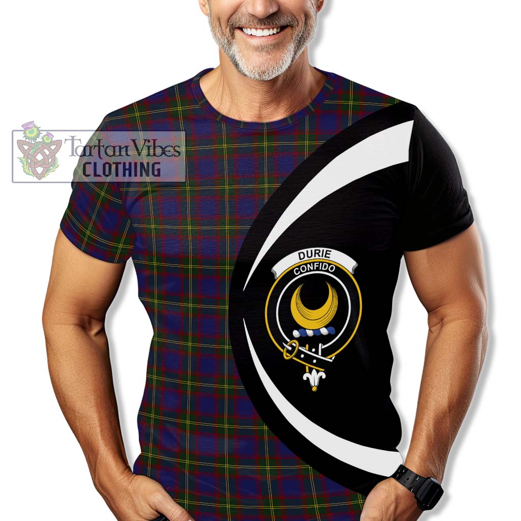 Durie Tartan T-Shirt with Family Crest Circle Style - Tartan Vibes Clothing