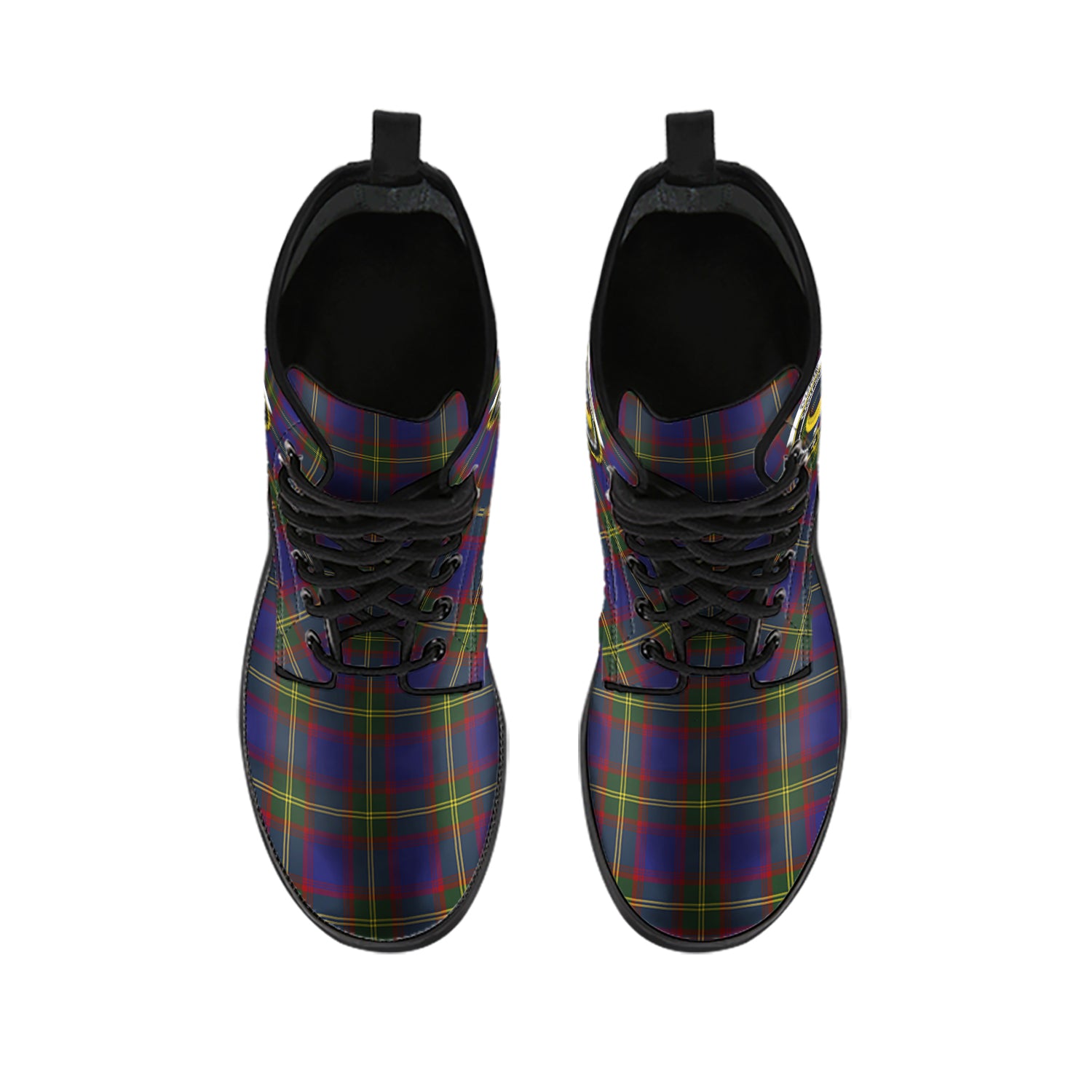 Durie Tartan Leather Boots with Family Crest - Tartan Vibes Clothing