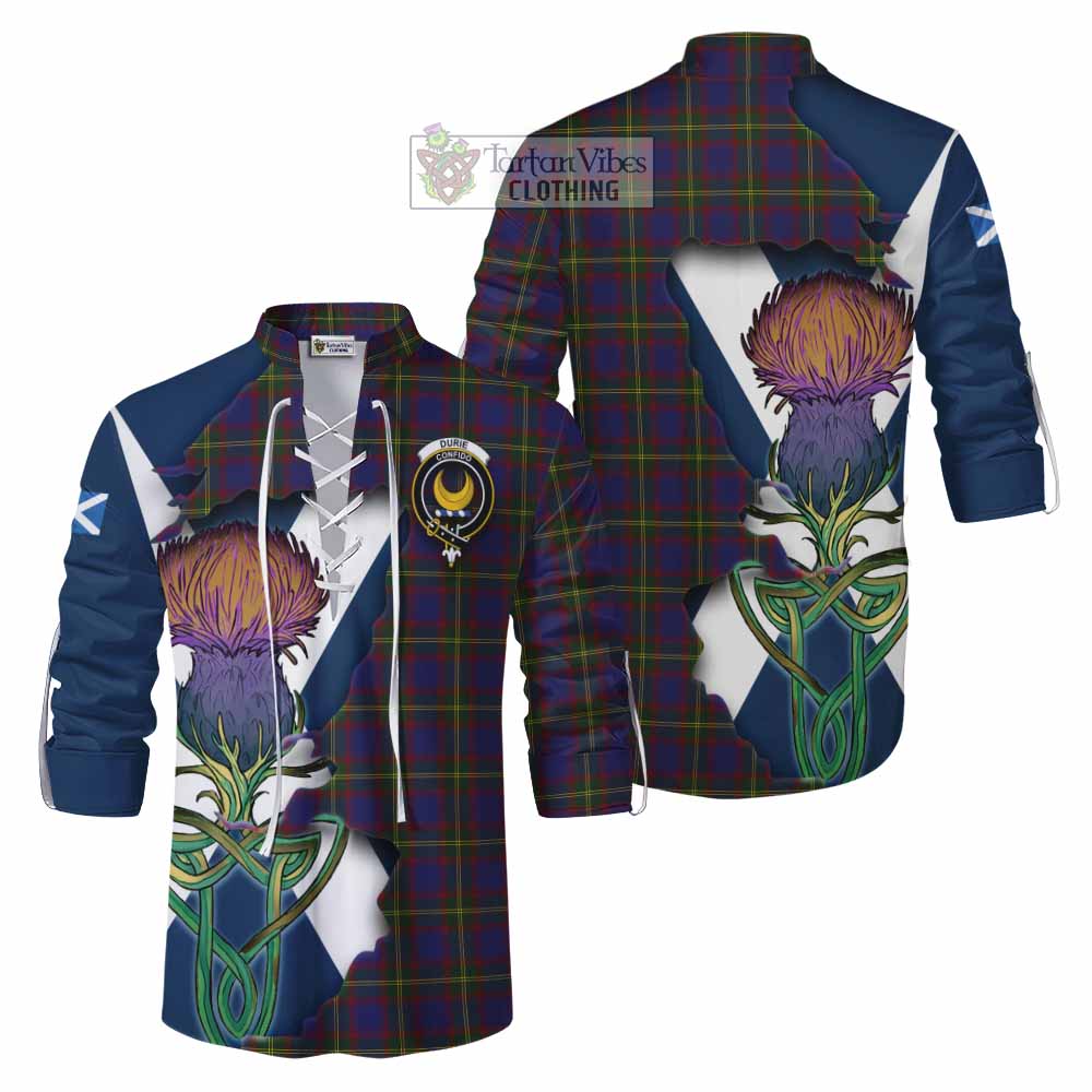 Tartan Vibes Clothing Durie Tartan Family Crest Ghillie Kilt Shirt Scottish Thistle Celtic Inspired