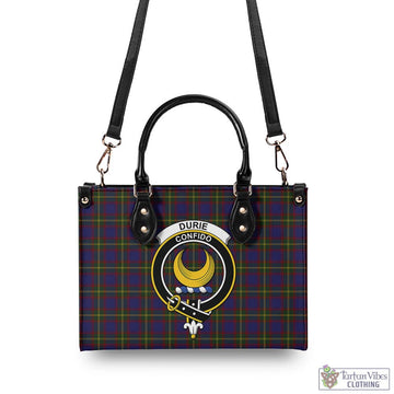 Durie Tartan Luxury Leather Handbags with Family Crest - Tartan Vibes Clothing