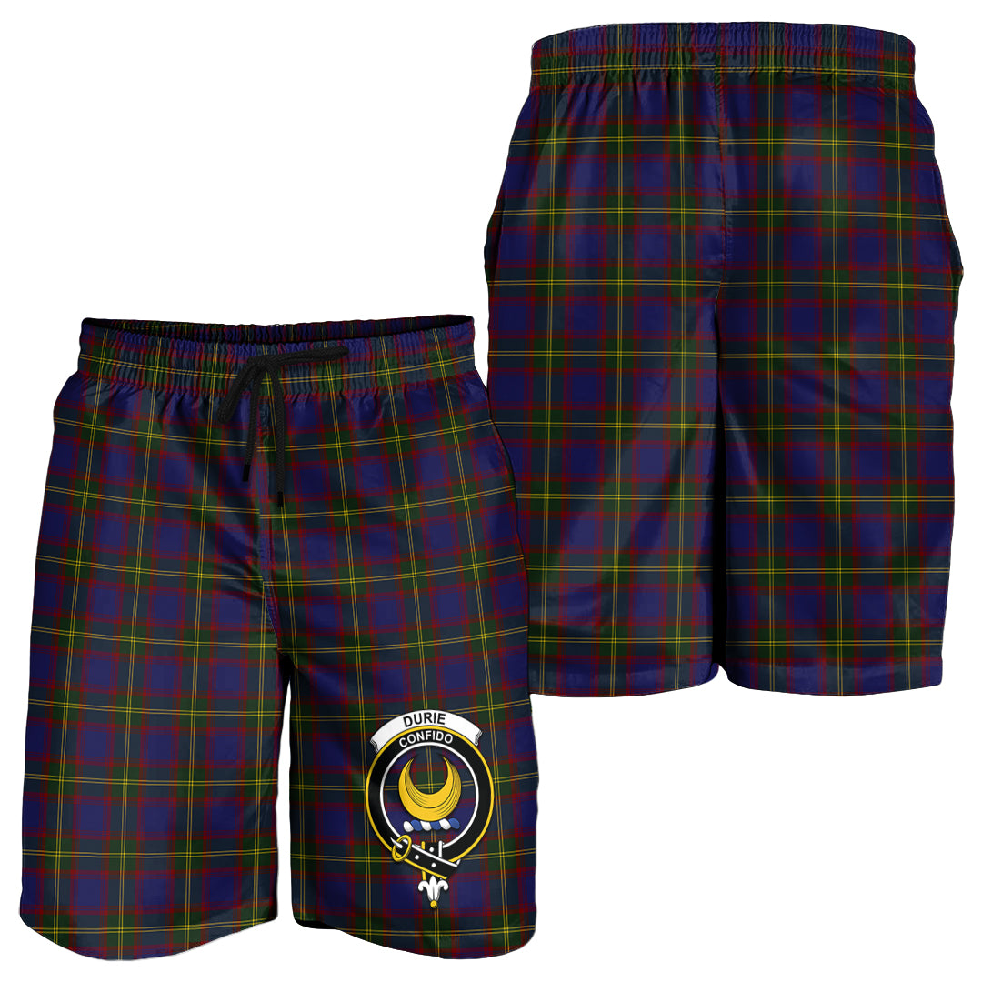 Durie Tartan Mens Shorts with Family Crest - Tartan Vibes Clothing