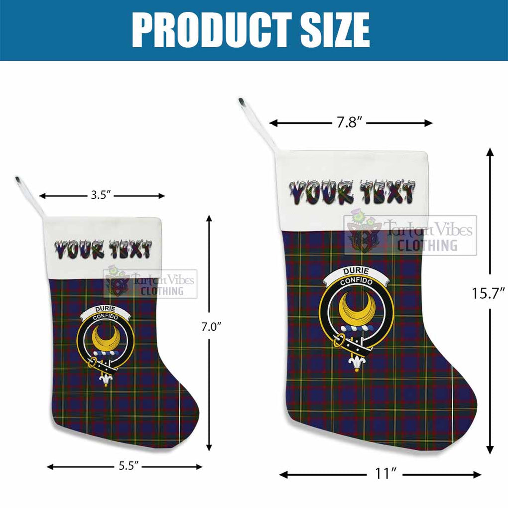 Durie Tartan Family Crest Christmas Stocking with Personalized Text - Tartan Vibes Clothing