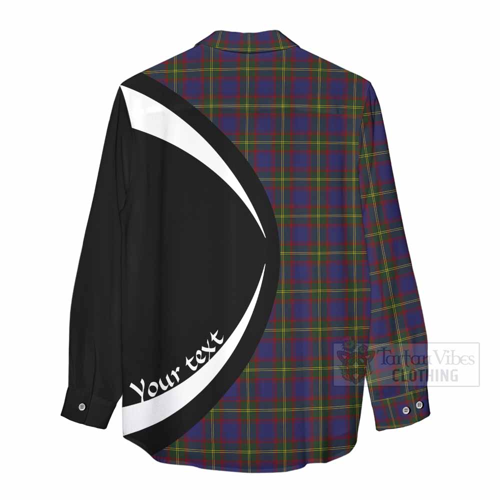 Durie Tartan Women's Casual Shirt with Family Crest Circle Style - Tartan Vibes Clothing
