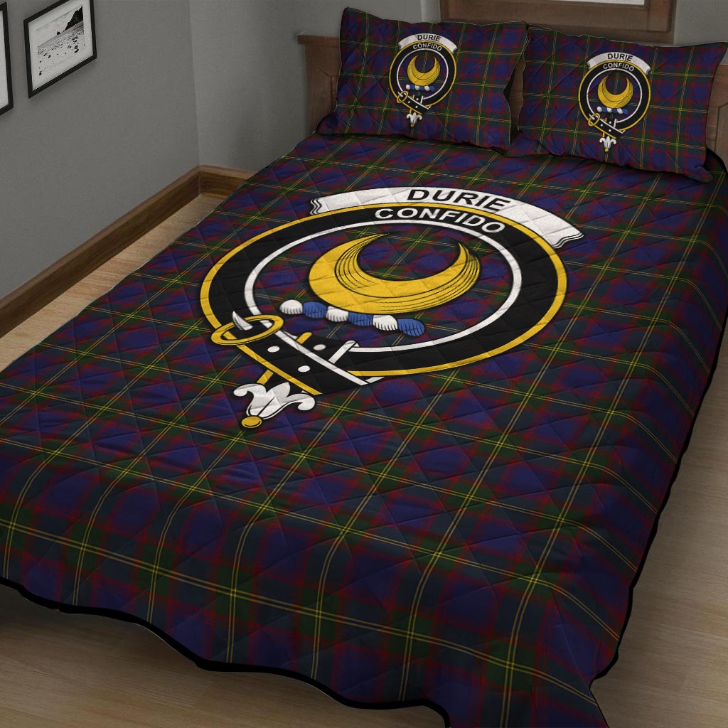 Durie Tartan Quilt Bed Set with Family Crest - Tartan Vibes Clothing