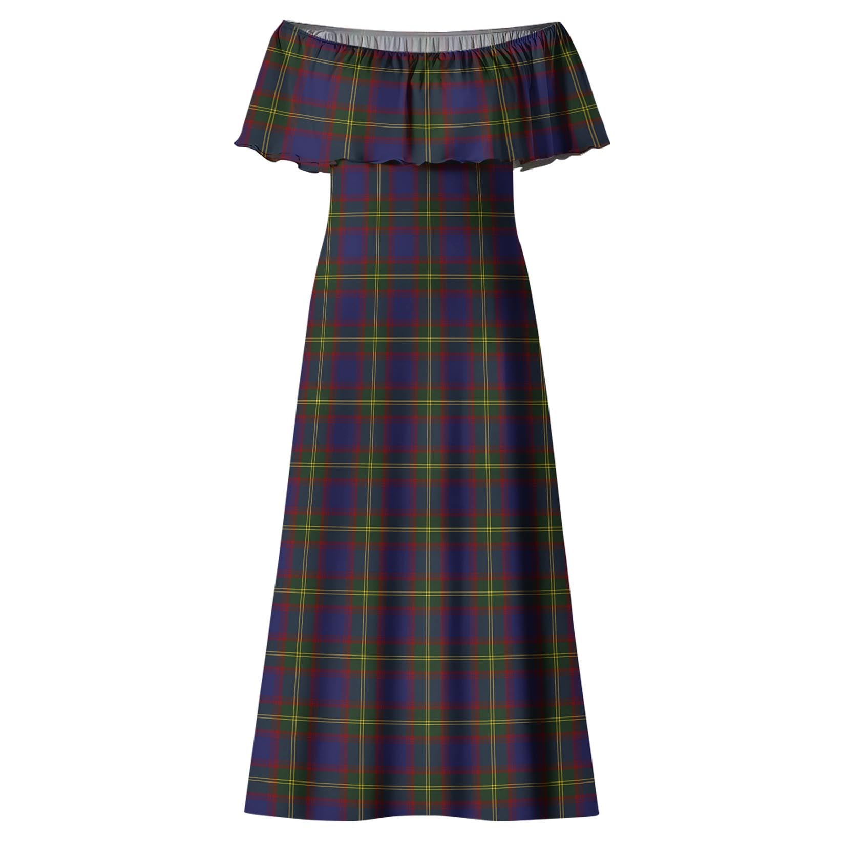 Durie Tartan Off Shoulder Long Dress - Tartan Vibes Clothing