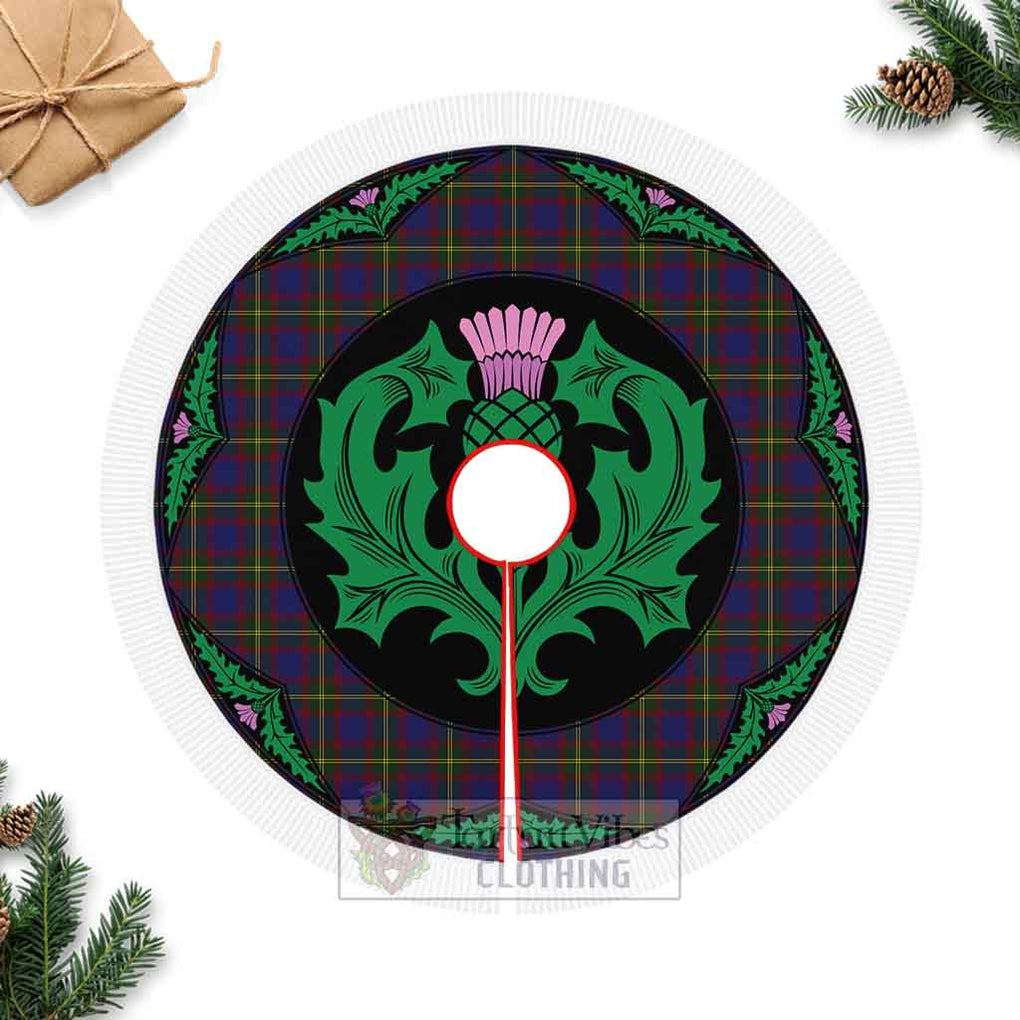 Durie Tartan Christmas Tree Skirt Scottish Thistle Style Fringed Tree Skirts - Tartan Vibes Clothing
