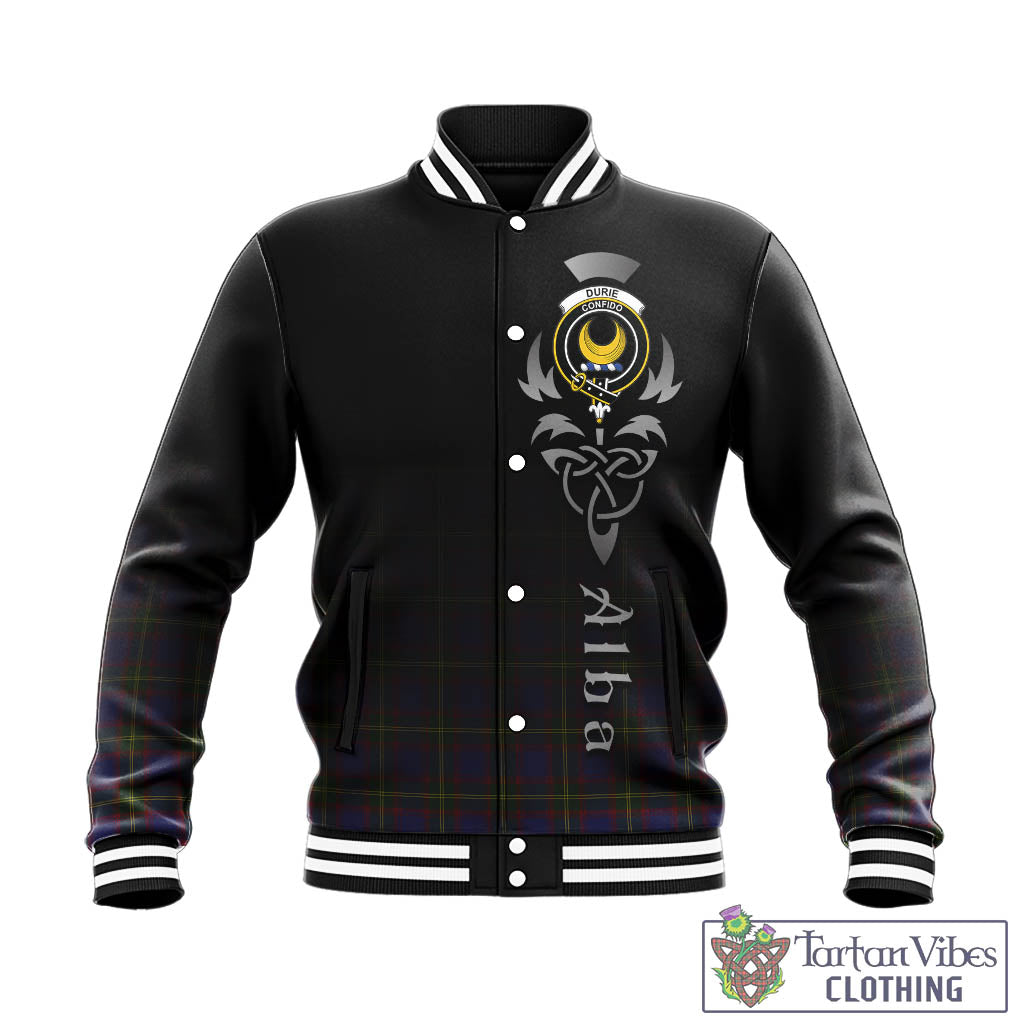 Durie Tartan Baseball Jacket Featuring Alba Gu Brath Family Crest Celtic Inspired - Tartan Vibes Clothing