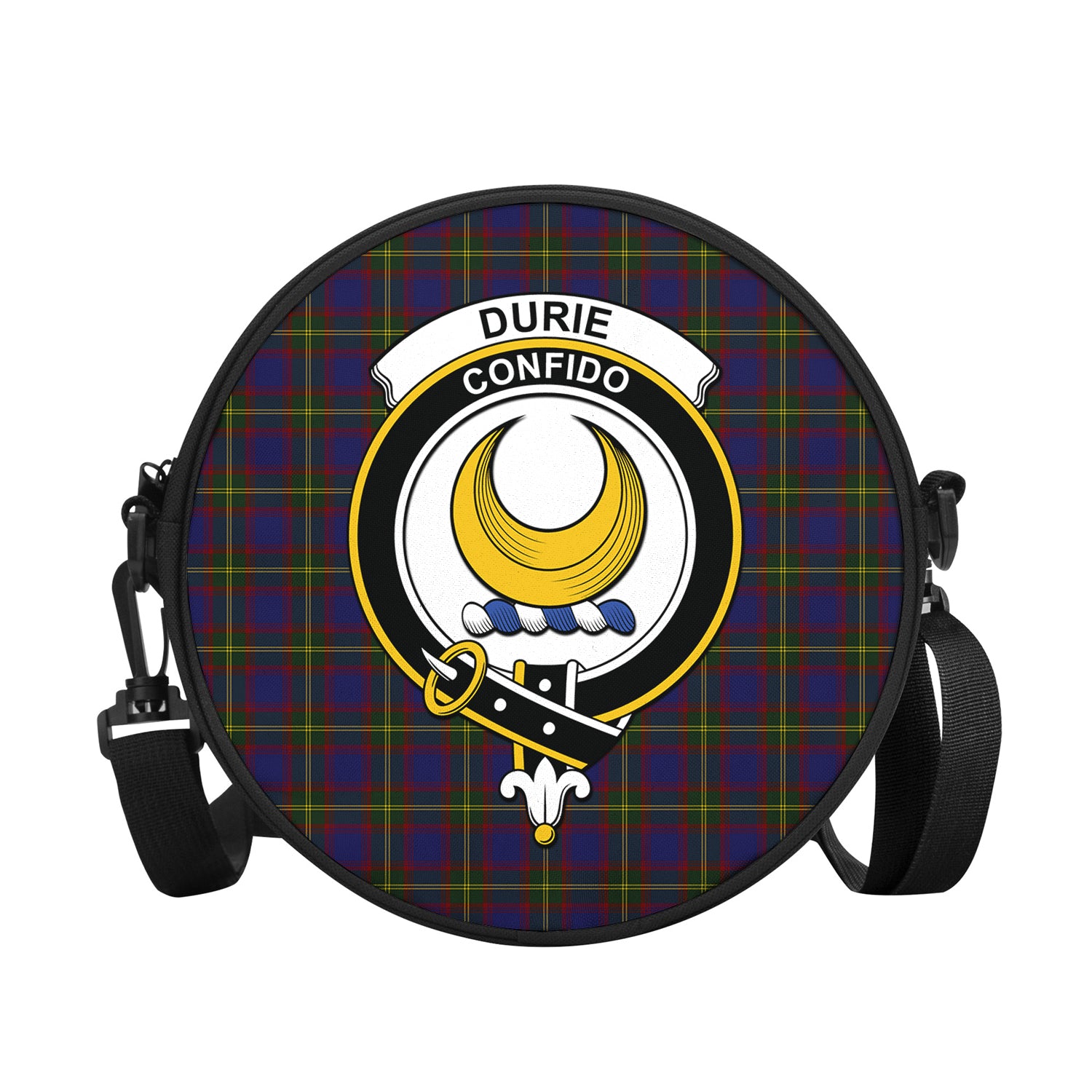 Durie Tartan Round Satchel Bags with Family Crest - Tartan Vibes Clothing
