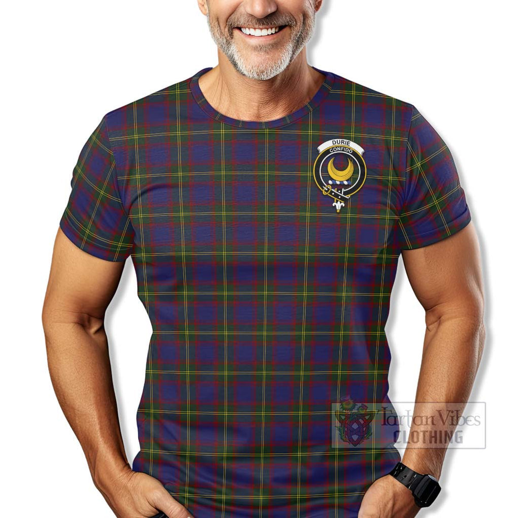 Durie Tartan T-Shirt with Family Crest Celtic Skull Style - Tartan Vibes Clothing