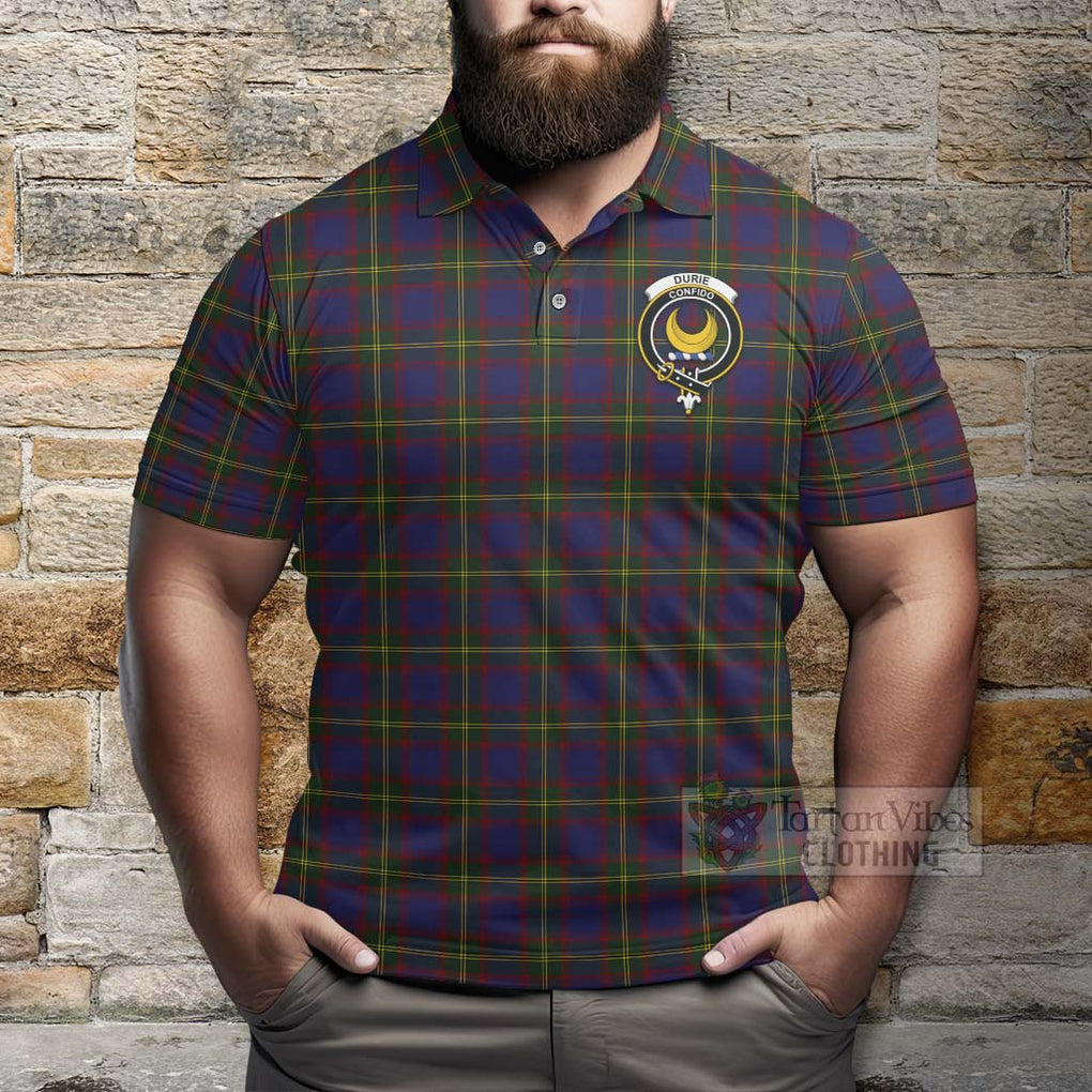 Durie Tartan Polo Shirt with Family Crest Celtic Skull Style - Tartan Vibes Clothing