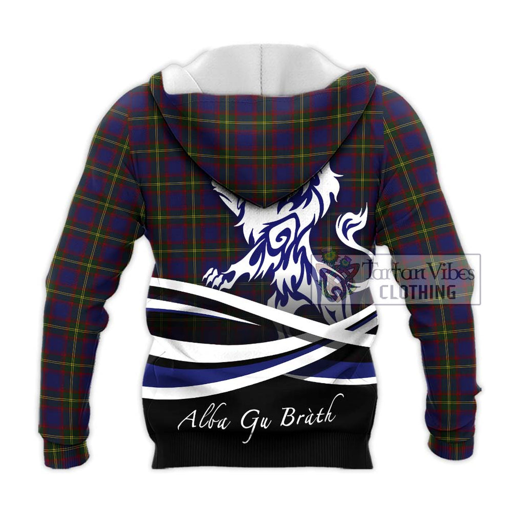 Durie Tartan Knitted Hoodie with Alba Gu Brath Regal Lion Emblem - Tartan Vibes Clothing