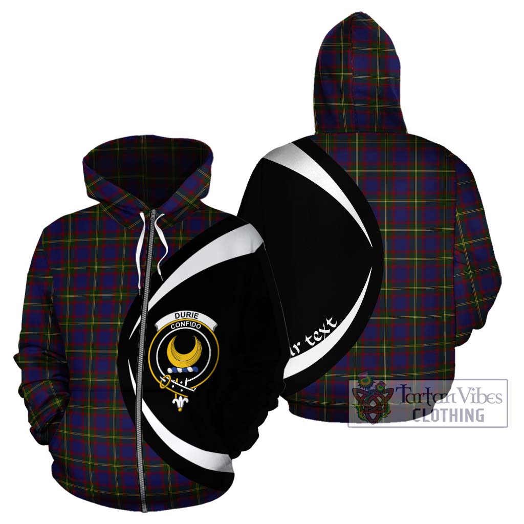 Durie Tartan Hoodie with Family Crest Circle Style - Tartan Vibes Clothing