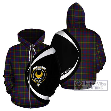 Durie Tartan Hoodie with Family Crest Circle Style - Tartan Vibes Clothing