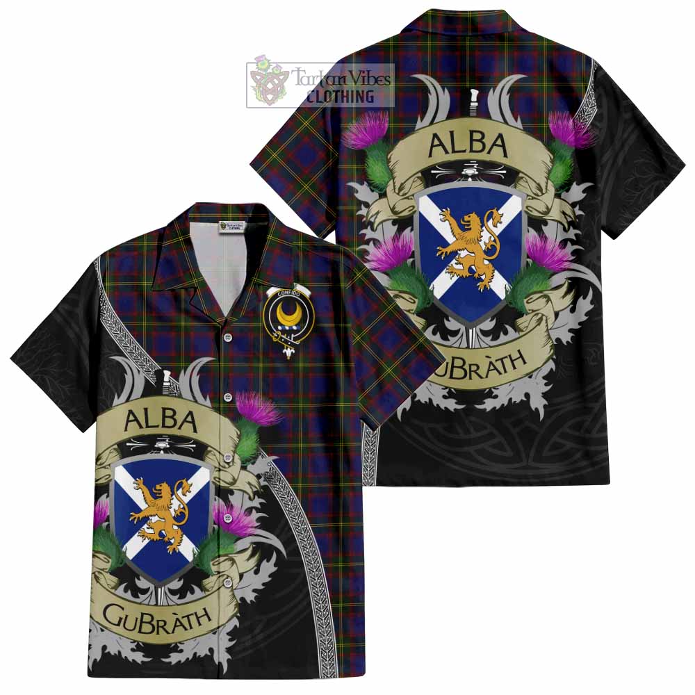 Durie Tartan Family Crest Hawaiian Shirt Lion Rampant Royal Thistle Shield Celtic Inspired - Tartan Vibes Clothing