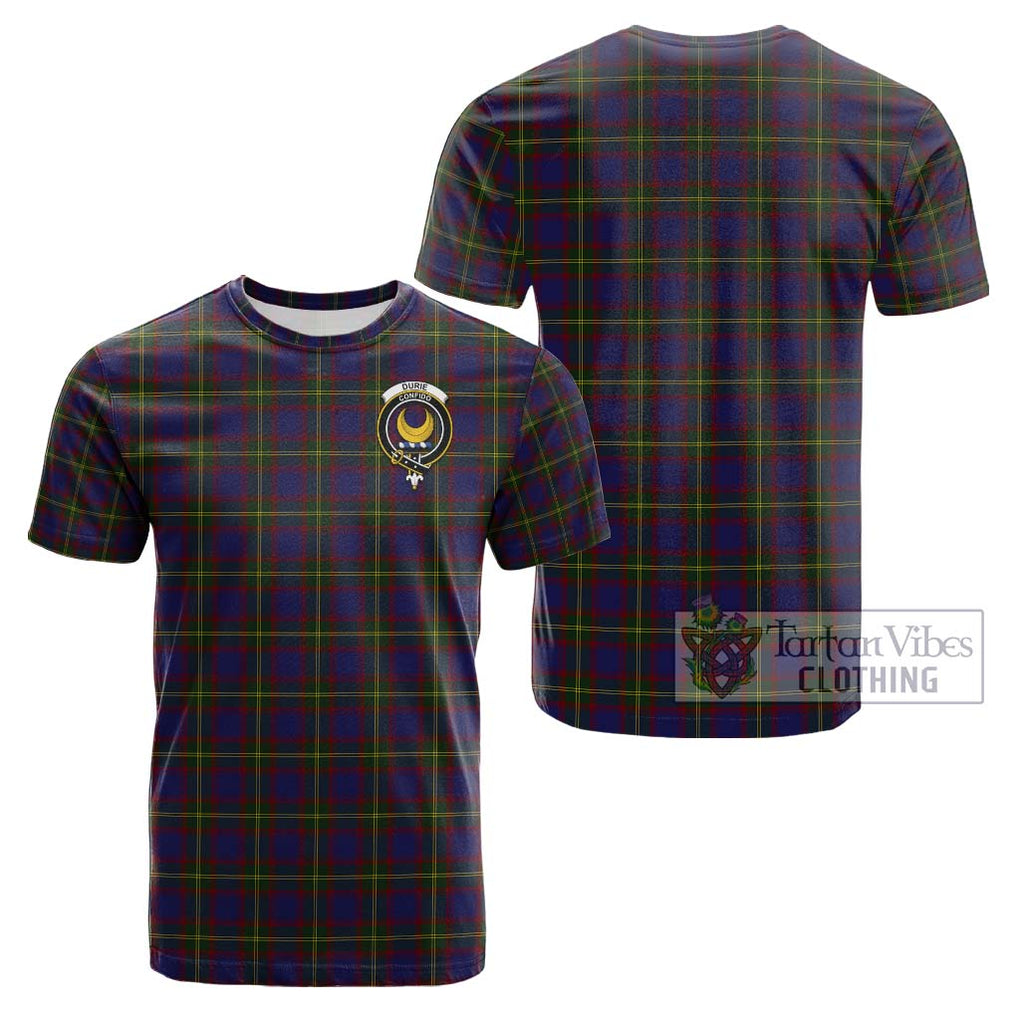 Durie Tartan Cotton T-Shirt with Family Crest - Tartan Vibes Clothing