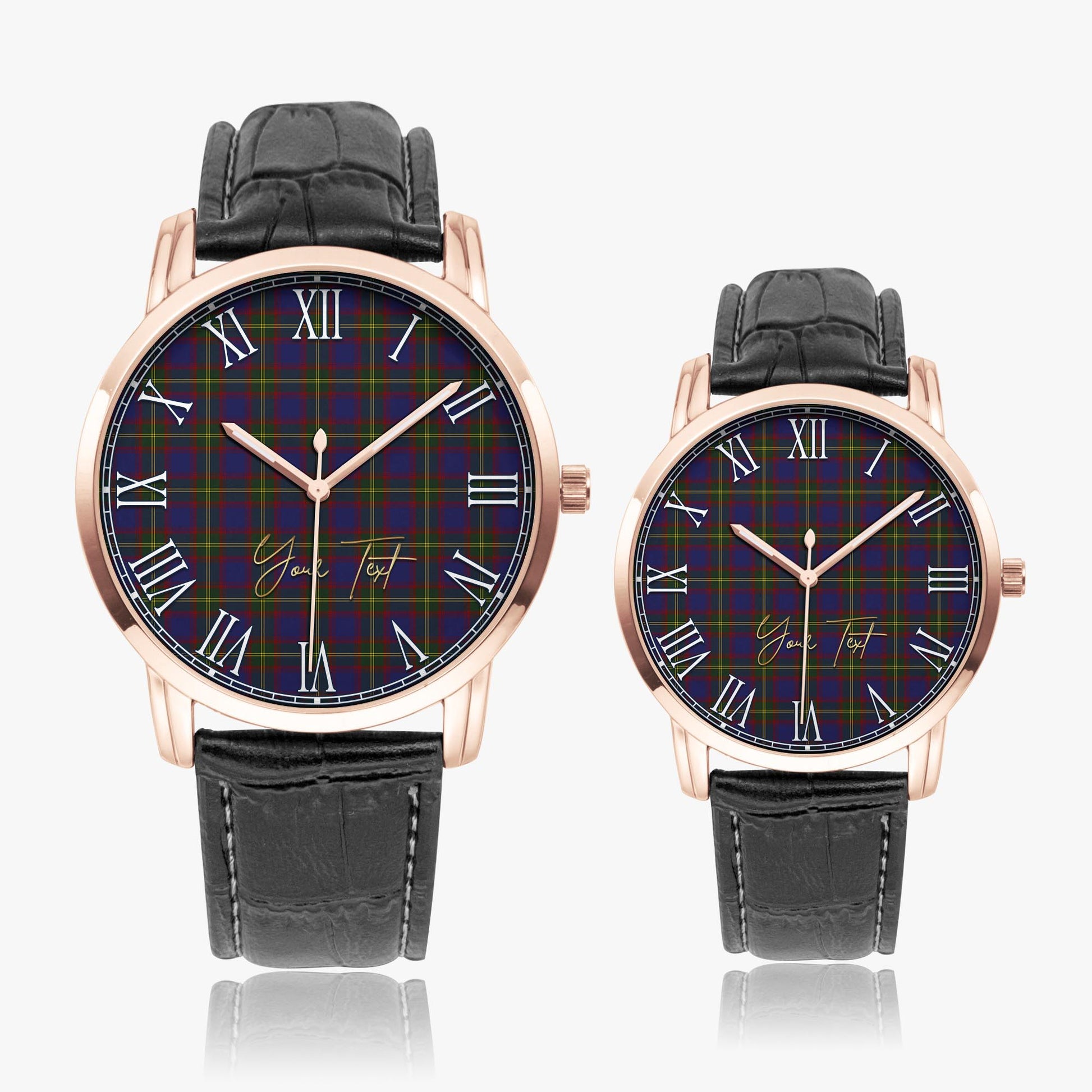 Durie Tartan Personalized Your Text Leather Trap Quartz Watch - Tartan Vibes Clothing