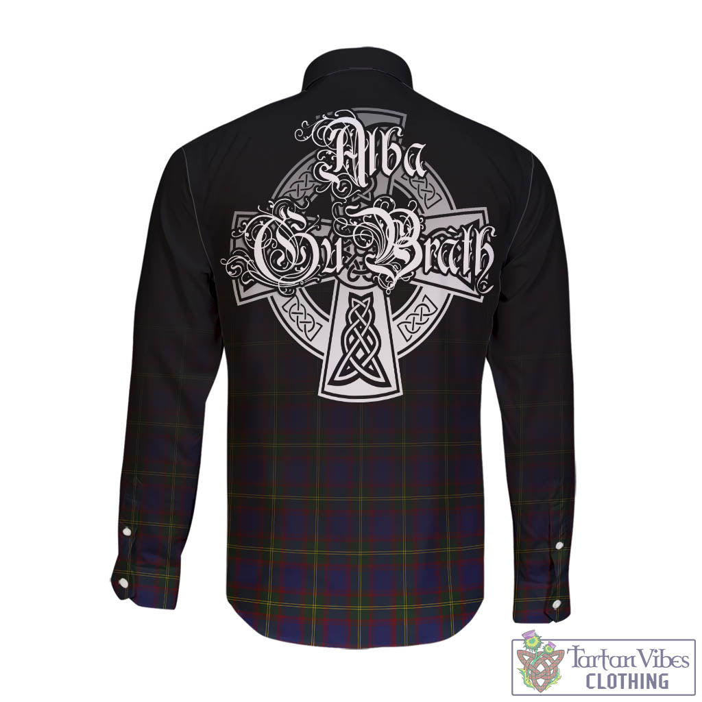 Durie Tartan Long Sleeve Button Up Featuring Alba Gu Brath Family Crest Celtic Inspired - Tartan Vibes Clothing