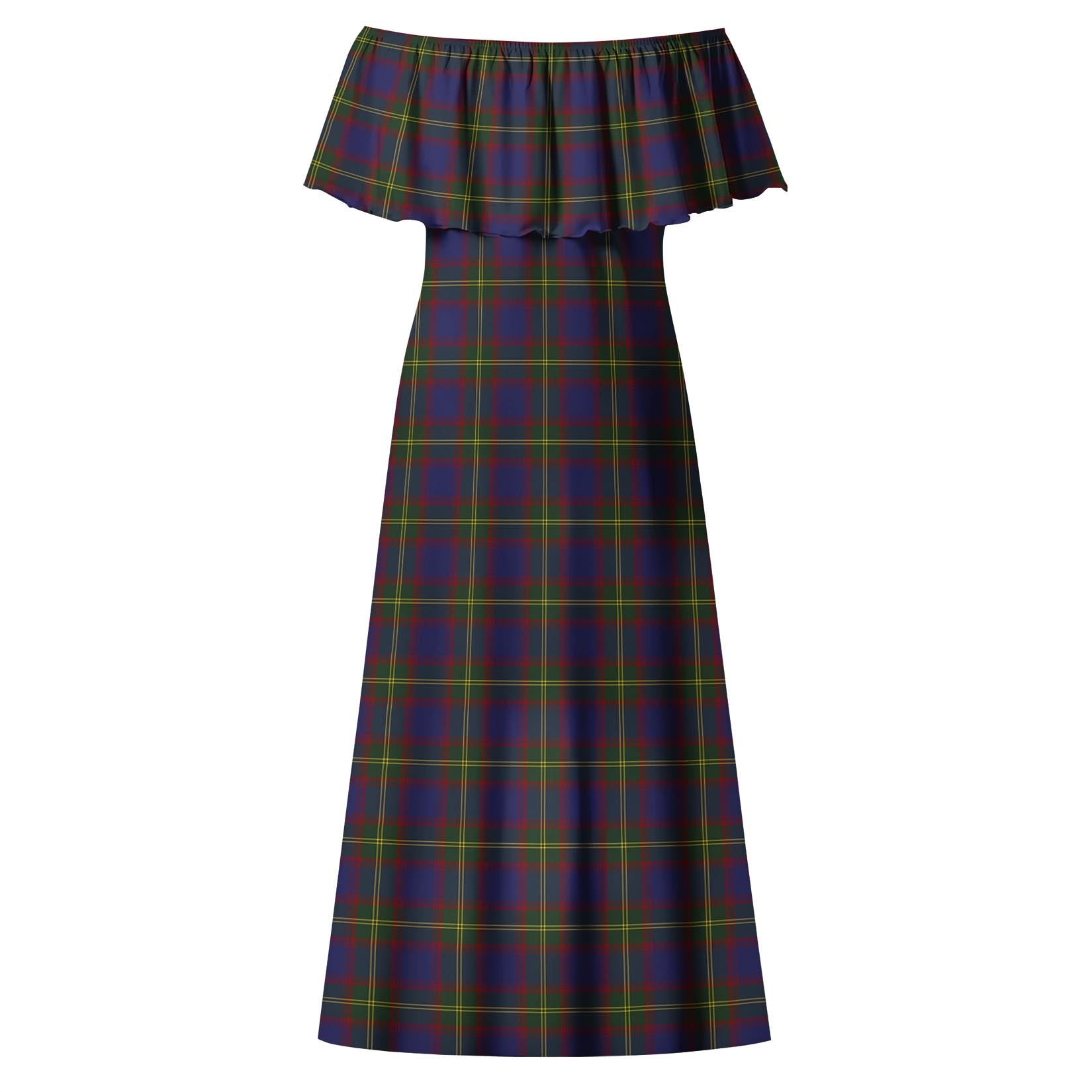 Durie Tartan Off Shoulder Long Dress - Tartan Vibes Clothing
