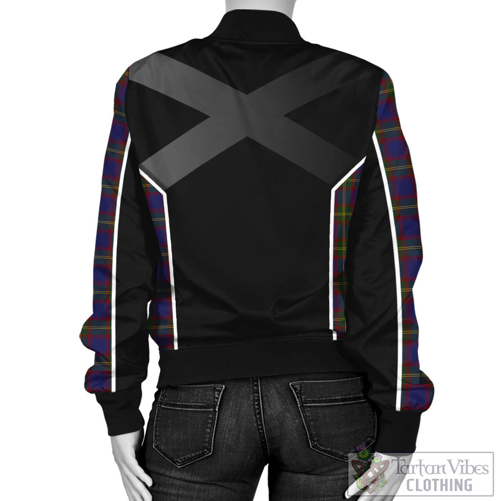 Durie Tartan Bomber Jacket with Family Crest and Scottish Thistle Vibes Sport Style - Tartan Vibes Clothing
