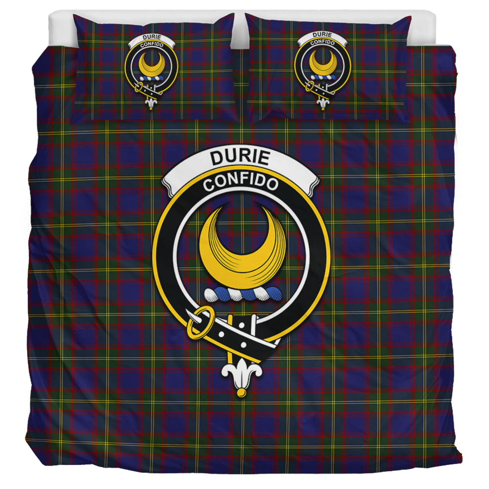Durie Tartan Bedding Set with Family Crest UK Bedding Set UK Super King 104*94 inch - Tartan Vibes Clothing