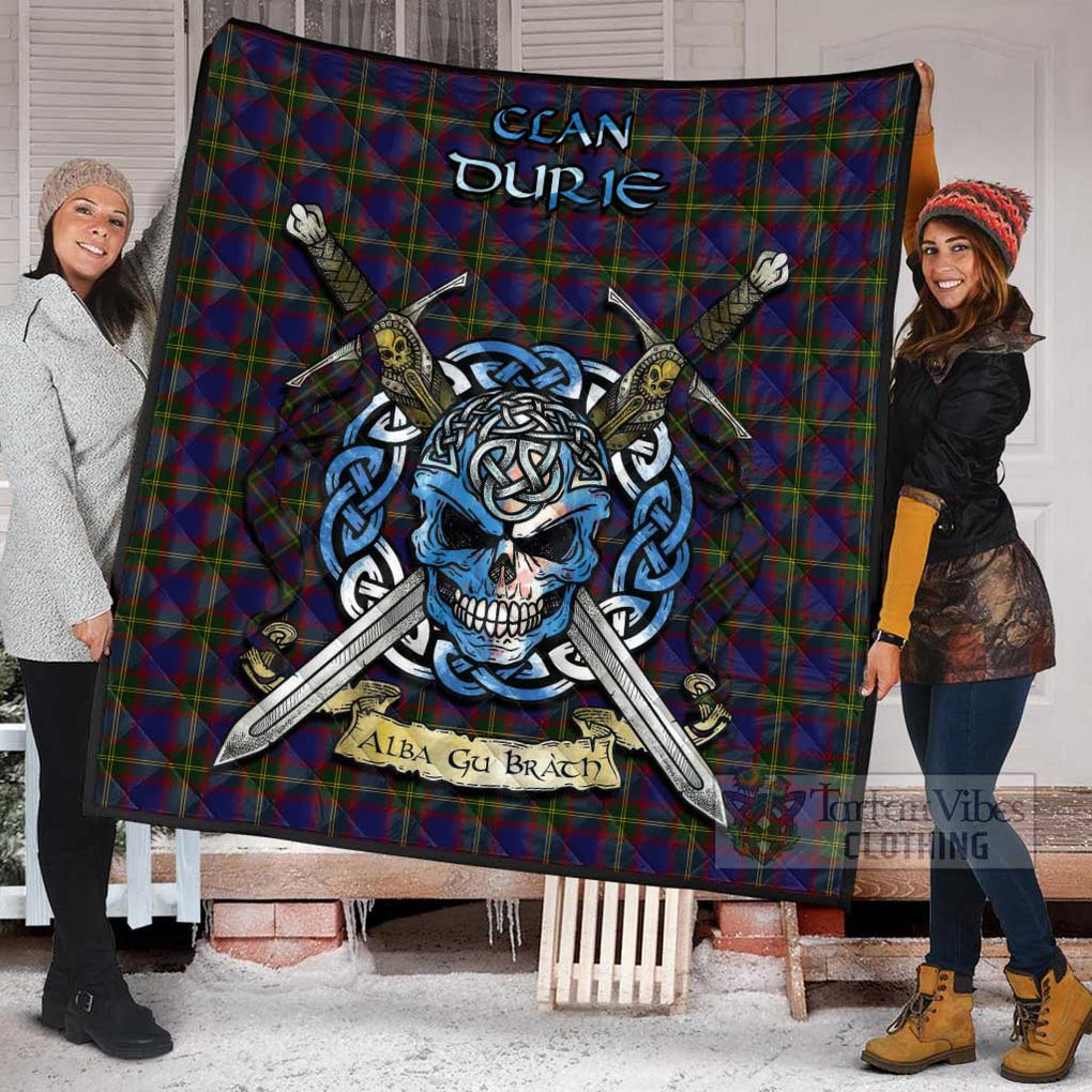 Durie Tartan Quilt with Celtic Skull Alba Gu Brath Style - Tartan Vibes Clothing