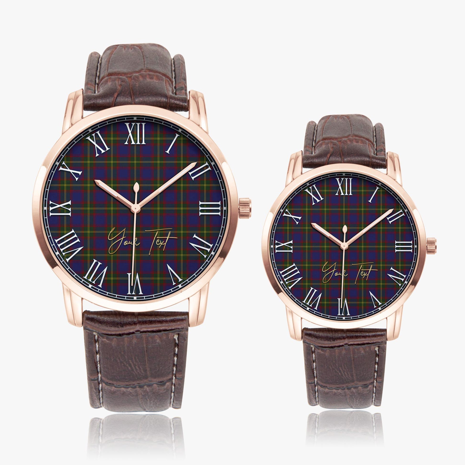 Durie Tartan Personalized Your Text Leather Trap Quartz Watch - Tartan Vibes Clothing