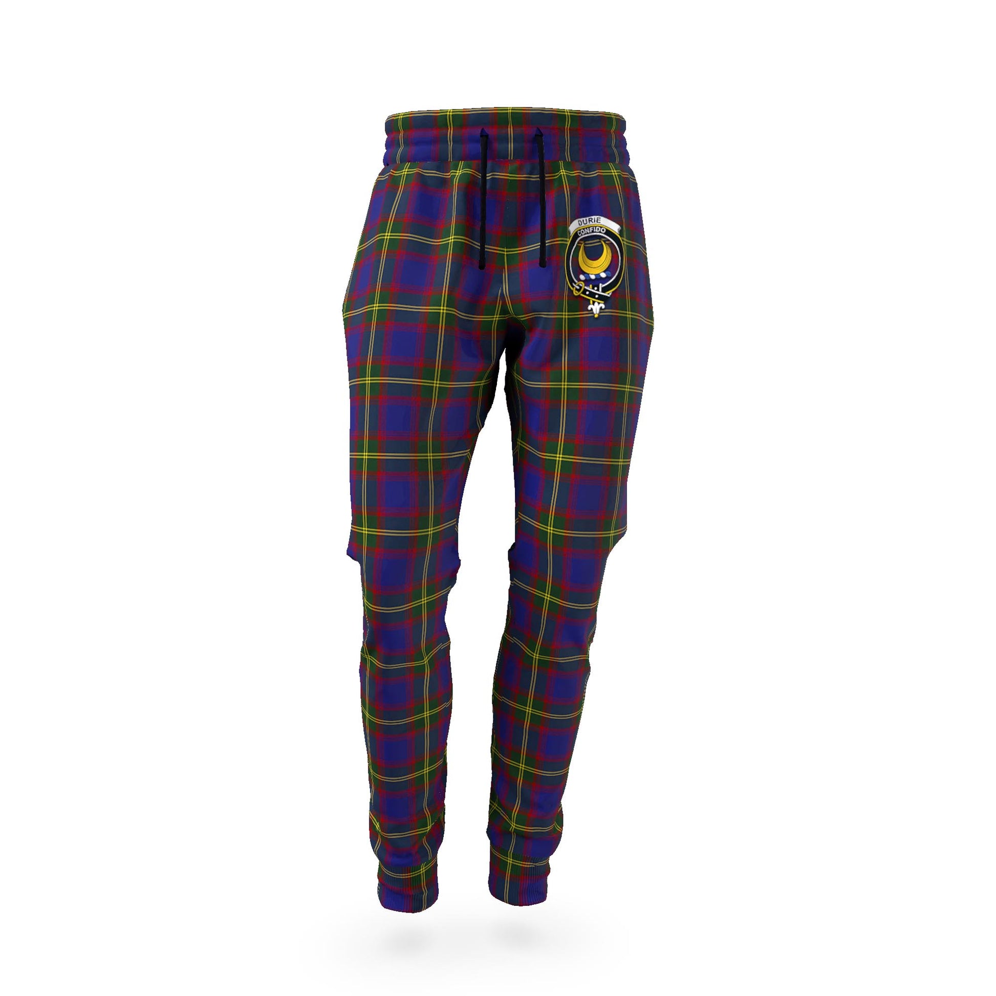 Durie Tartan Joggers Pants with Family Crest - Tartan Vibes Clothing