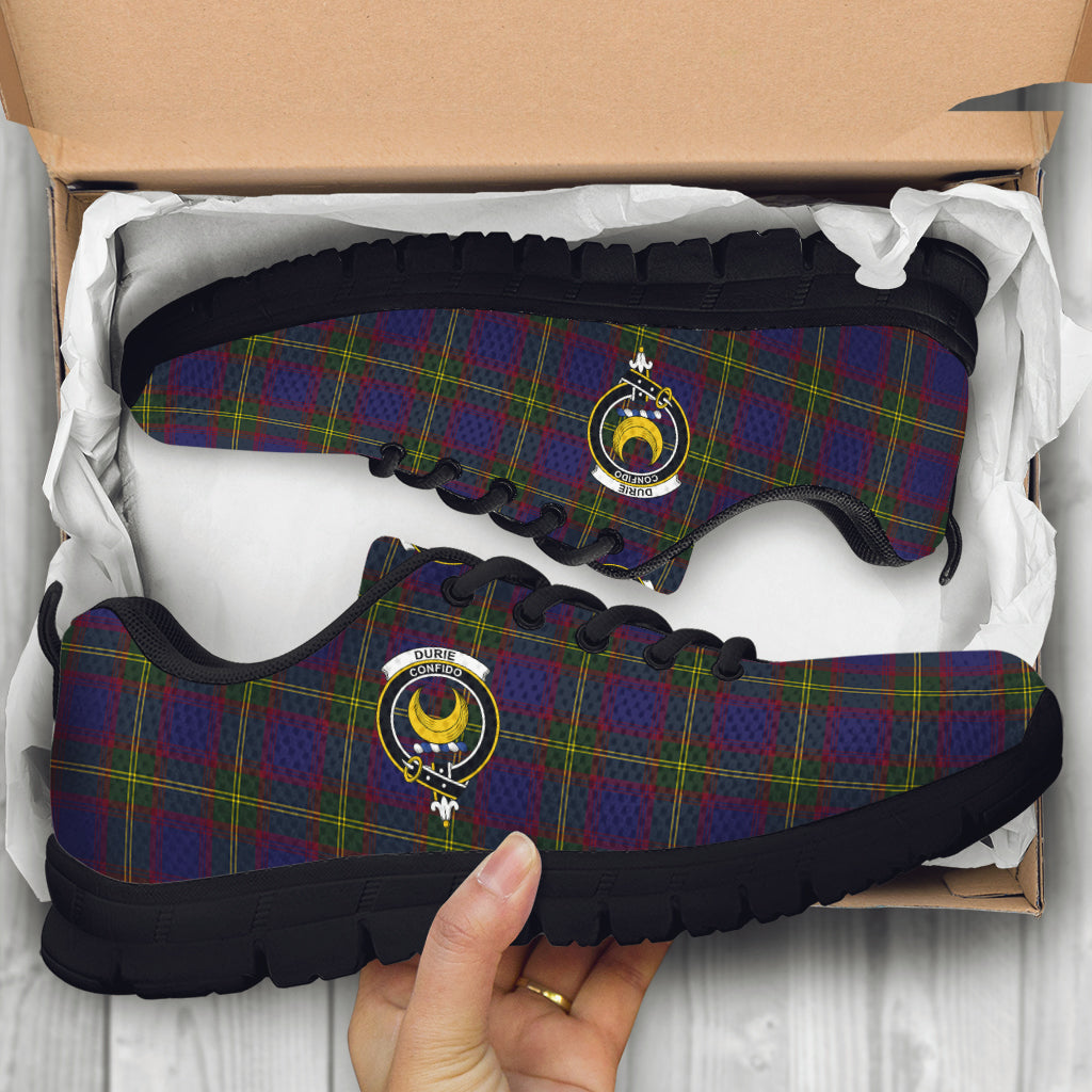 Durie Tartan Sneakers with Family Crest - Tartan Vibes Clothing