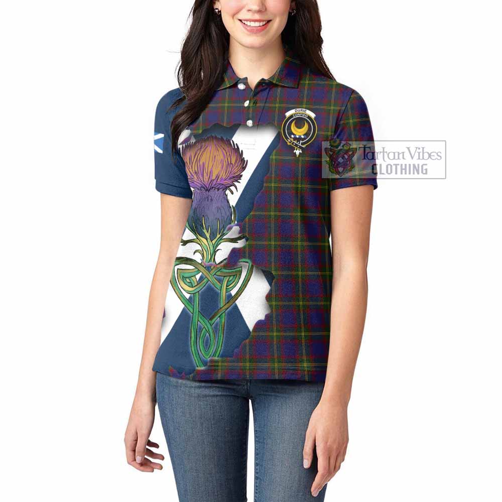 Durie Tartan Family Crest Women's Polo Shirt Scottish Thistle Celtic Inspired - Tartan Vibes Clothing