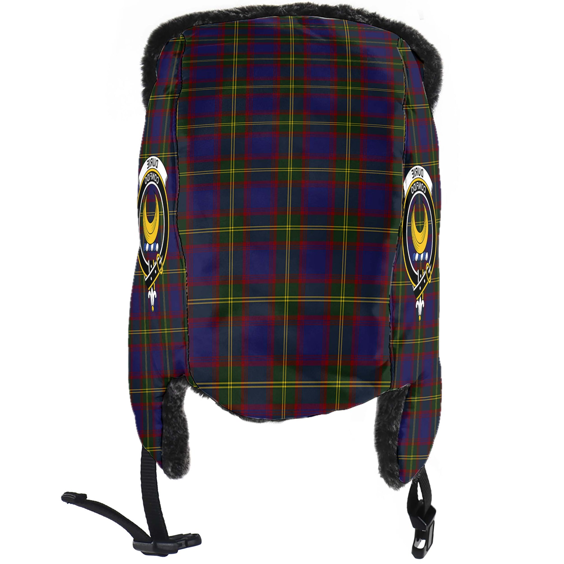 Durie Tartan Winter Trapper Hat with Family Crest - Tartan Vibes Clothing