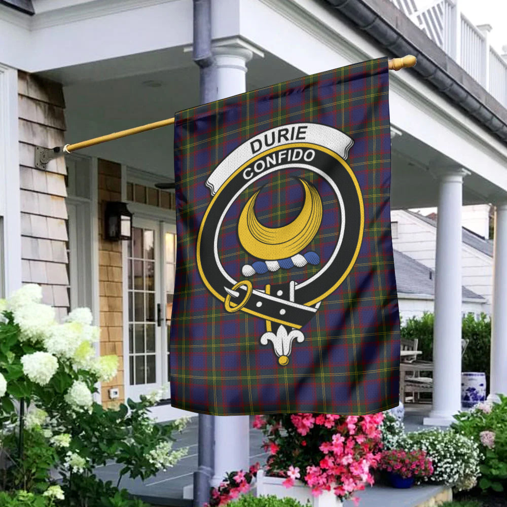 Durie Tartan Garden Flag with Family Crest - Tartan Vibes Clothing