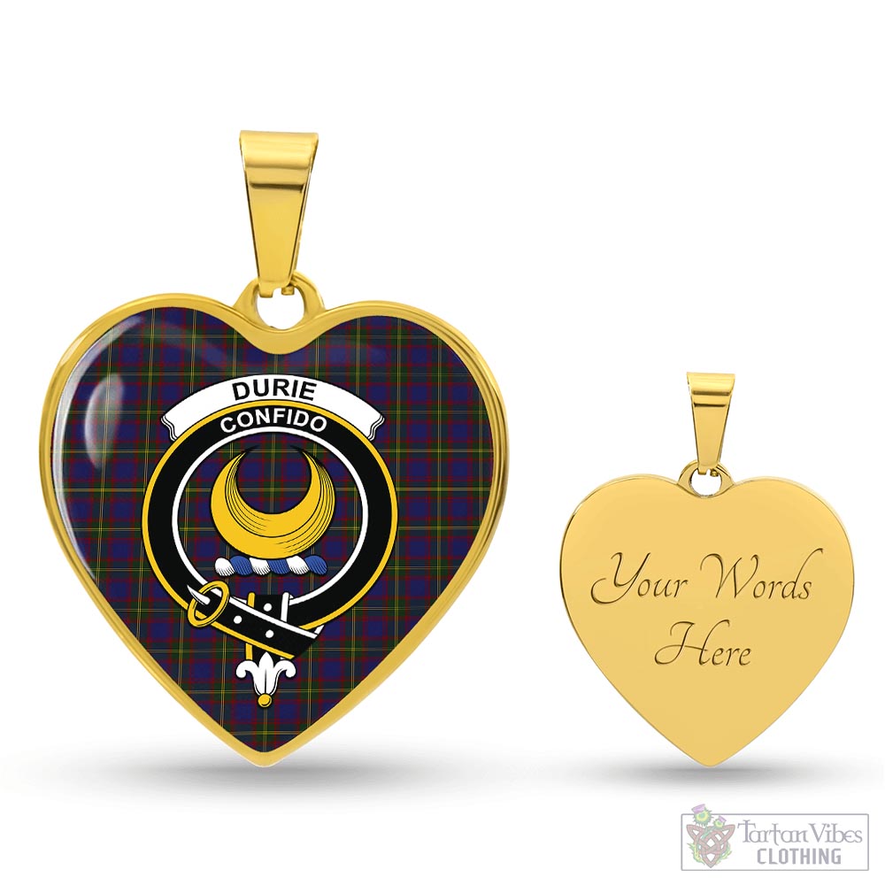 Durie Tartan Heart Necklace with Family Crest Luxury Necklace (Gold) Yes - Tartan Vibes Clothing