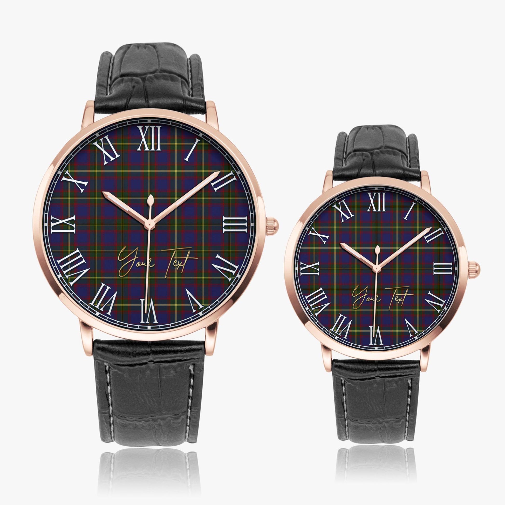 Durie Tartan Personalized Your Text Leather Trap Quartz Watch - Tartan Vibes Clothing