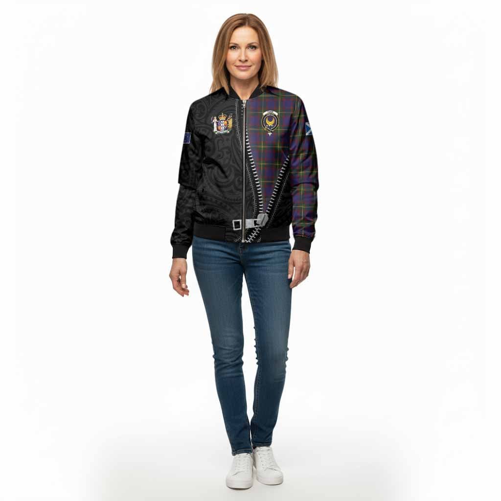 Durie Tartan Bomber Jacket New Zealand Pattern Unique Zipper Stylized