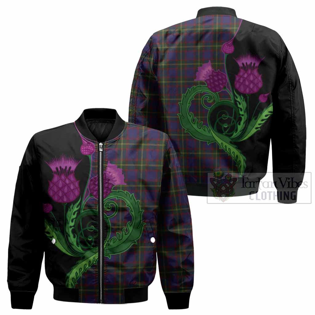 Durie Tartan Bomber Jacket Traditional Scottish Thistle
