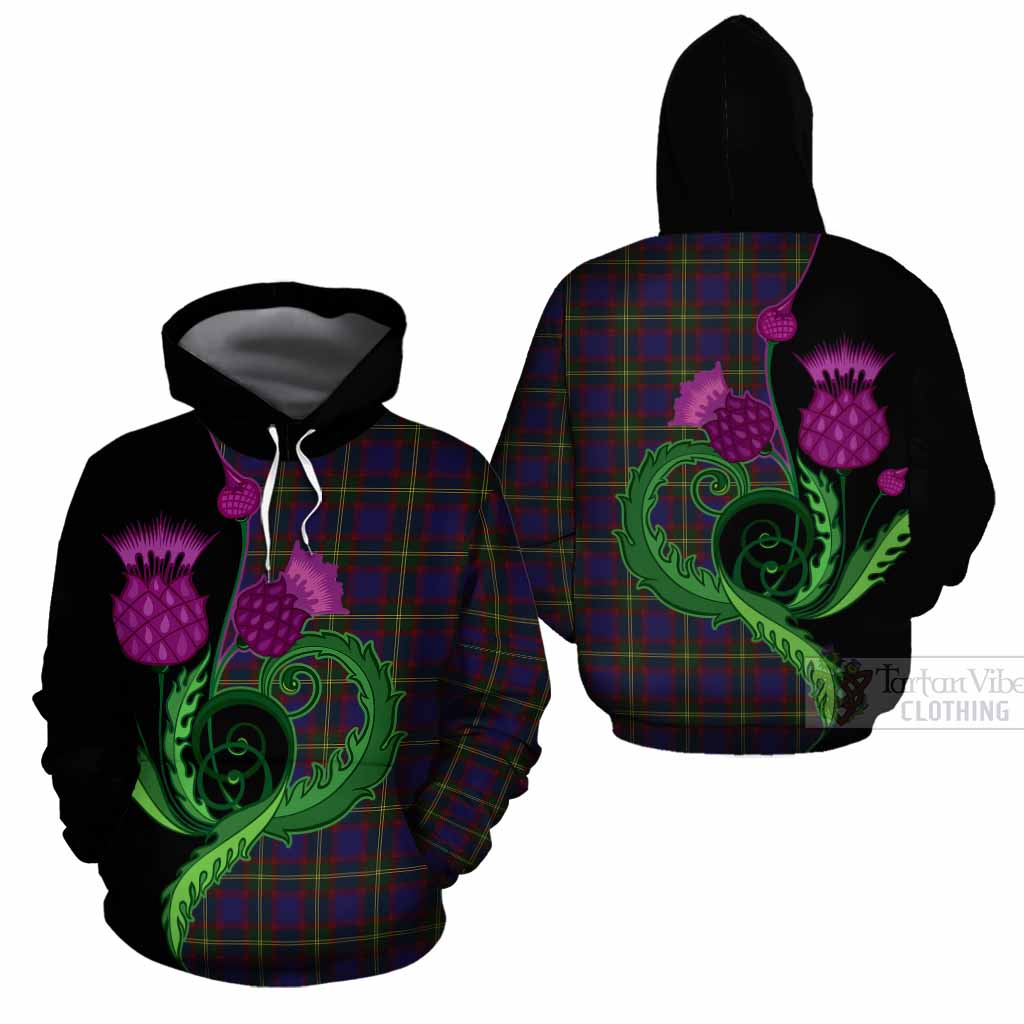 Durie Tartan Cotton Hoodie Traditional Scottish Thistle