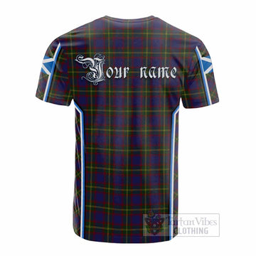 Durie Tartan Crest Cotton T-shirt Scotland Coat of Arm Flag Style - Tartan Vibes Clothing