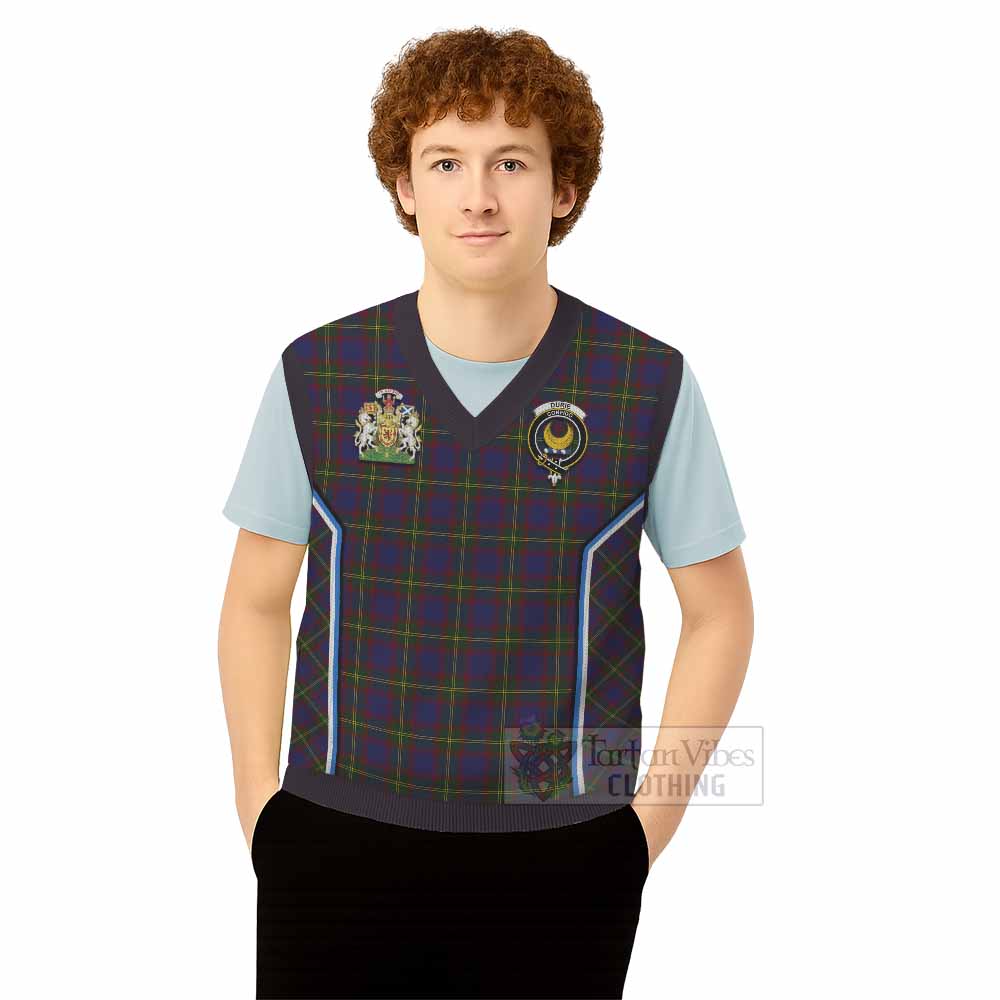 Durie Tartan Crest Knitted V-Neck Vest Scotland Coat of Arm Flag Style - Tartan Vibes Clothing