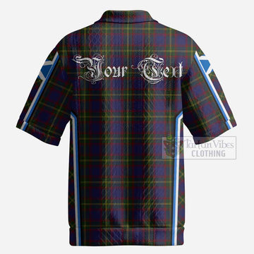 Durie Tartan Crest Men’s Polo Sweater Top Scotland Coat of Arm Flag Style